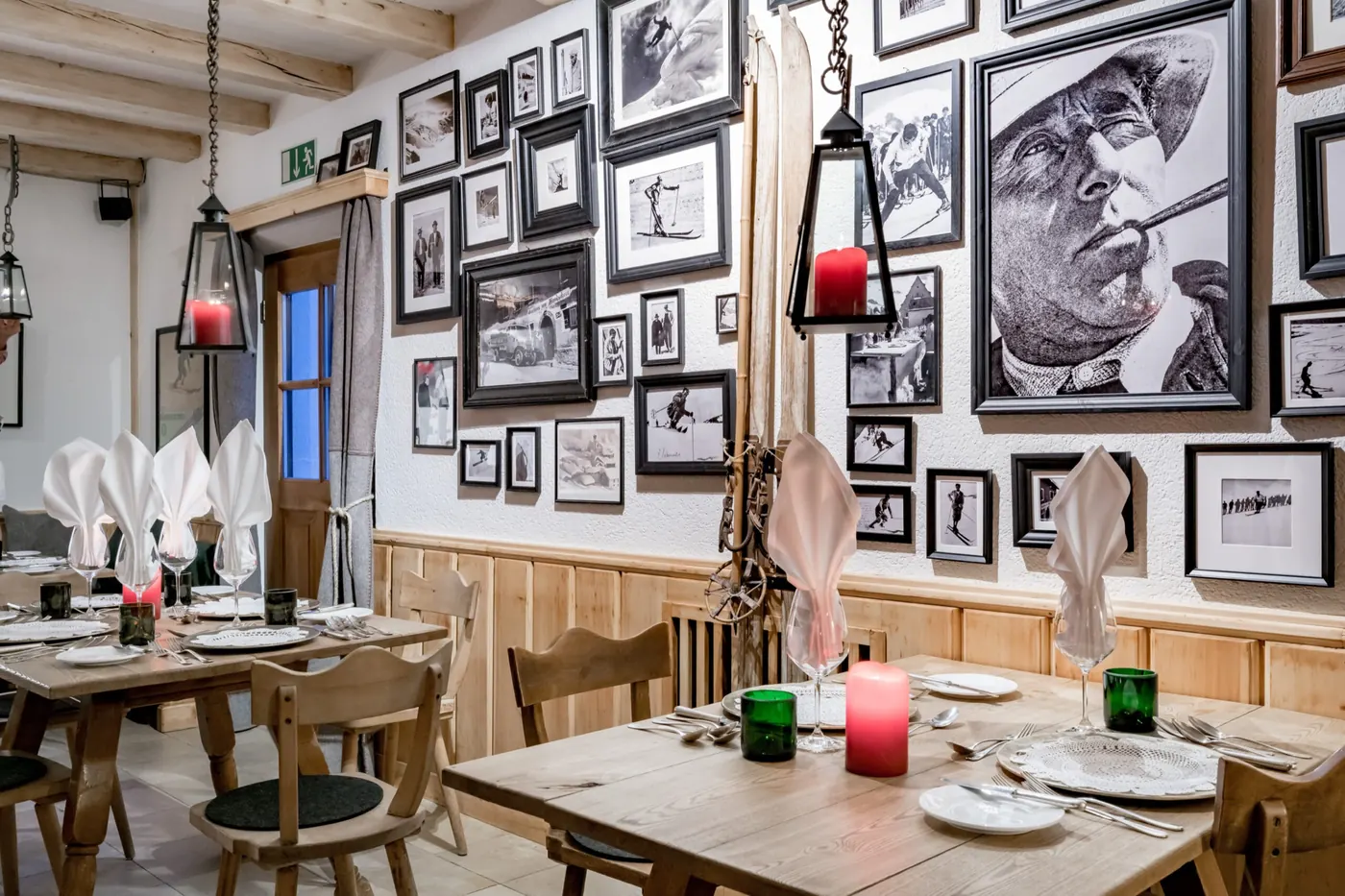 The Alte Gaststube with photos of the ski pioneers