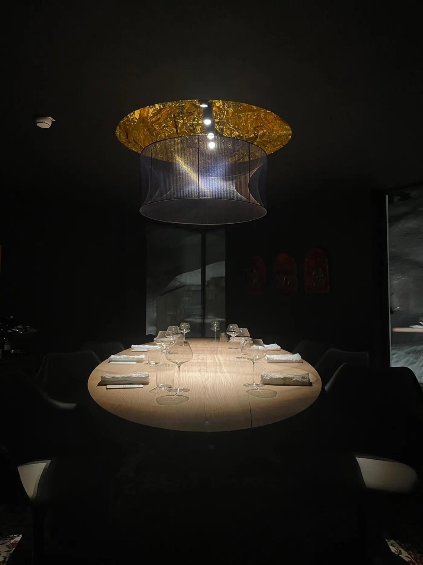 The Chef's Table, laid for eight guests